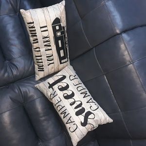 Camper Themed Throw Pillows Set of 2 NWOT